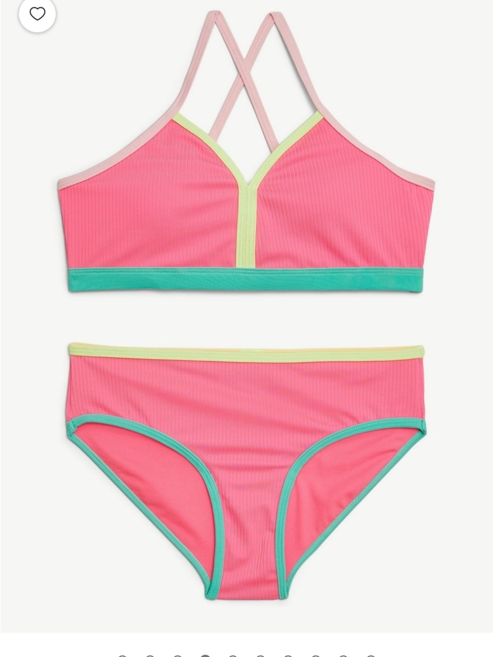 Justice Girls Two-Piece Bikini with Cross Back Straps